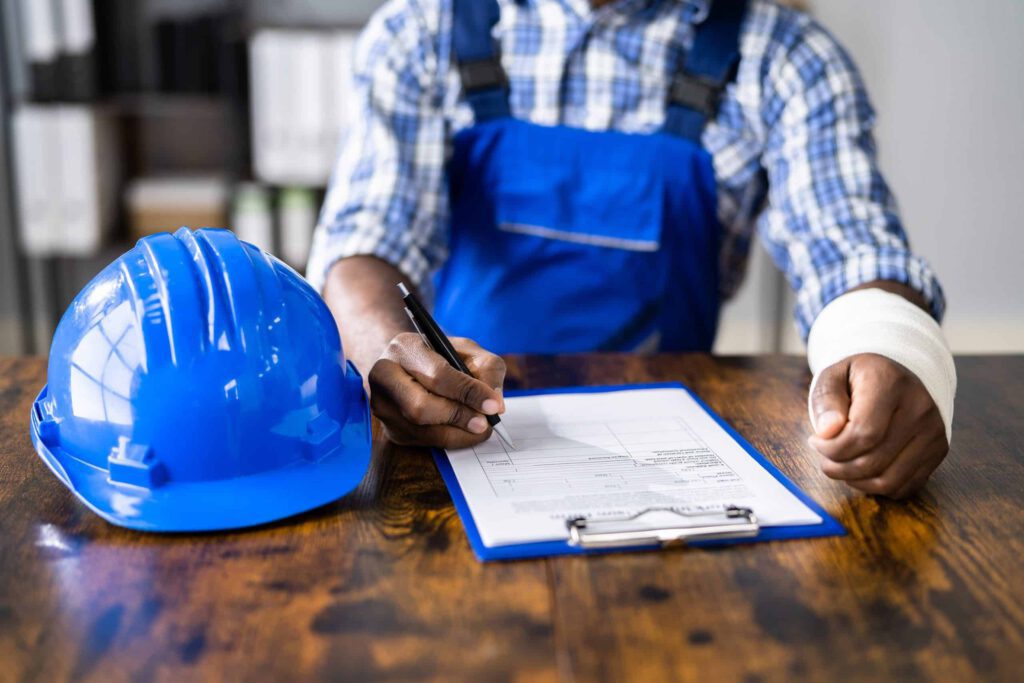 Worker filing for a work accident claim
